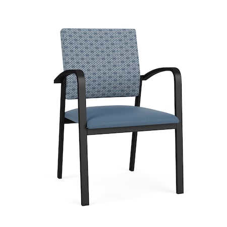 Lesro Newport Guest Chair Metal Frame, Black, RS Rain Song Back, MD Titan Seat NP1101